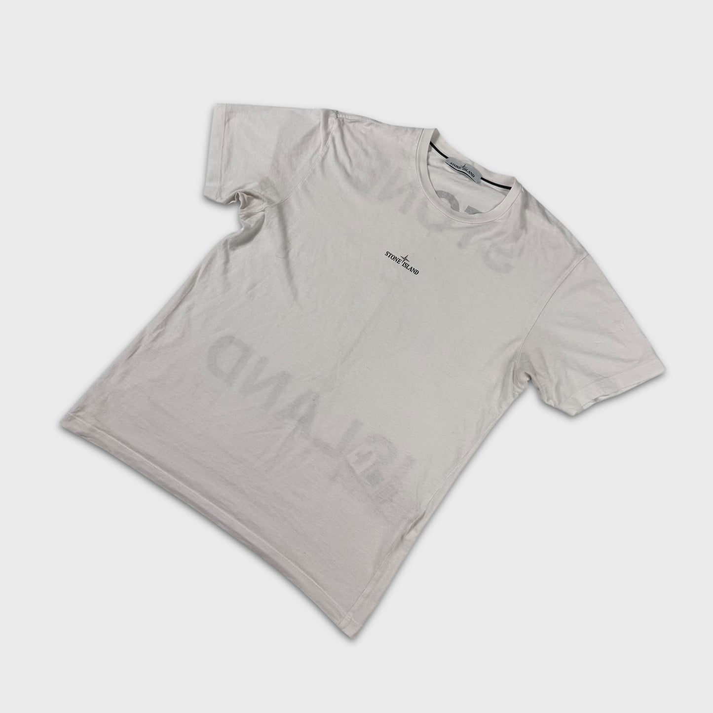 Stone Island White Graphic T-Shirt M