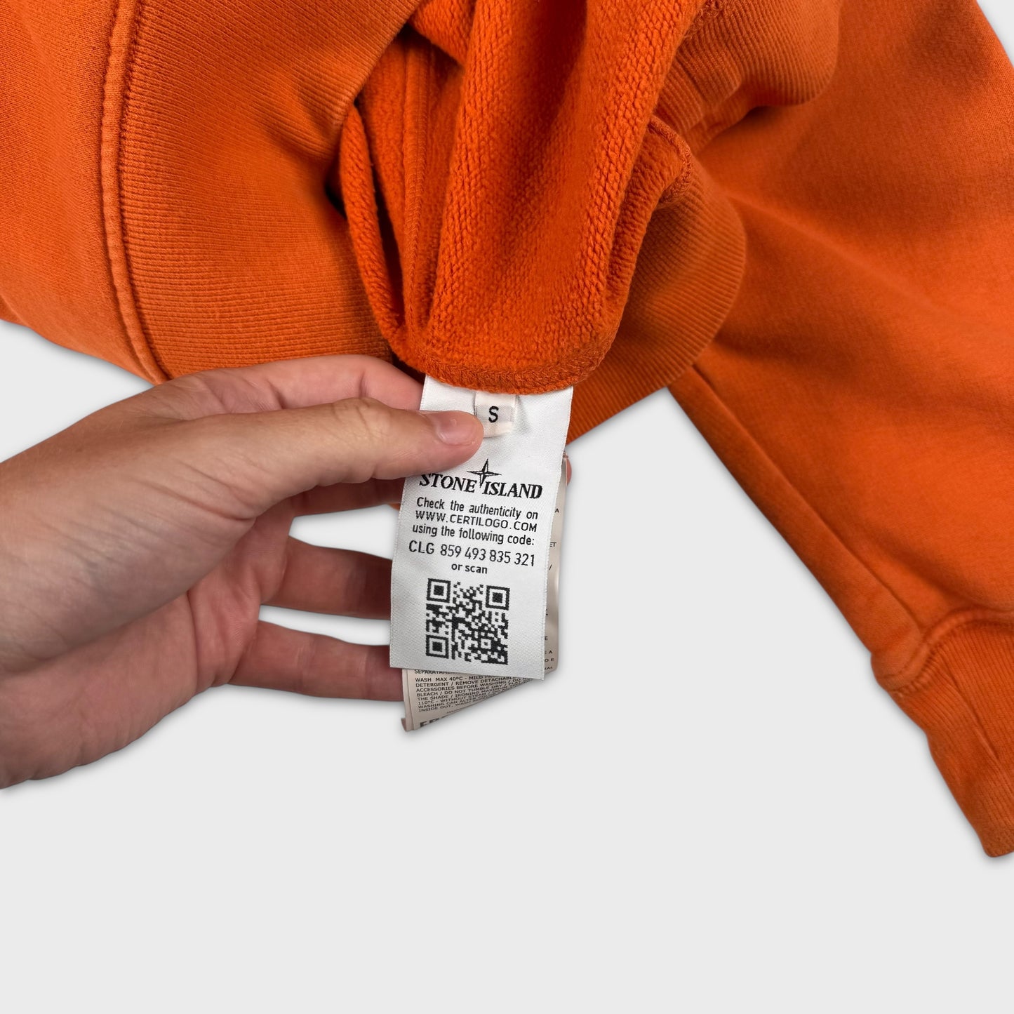 Stone Island Orange Crewneck Sweatshirt S