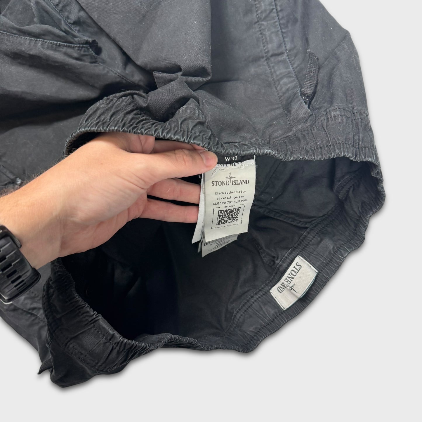 Stone Island Black Cargo Pants W30