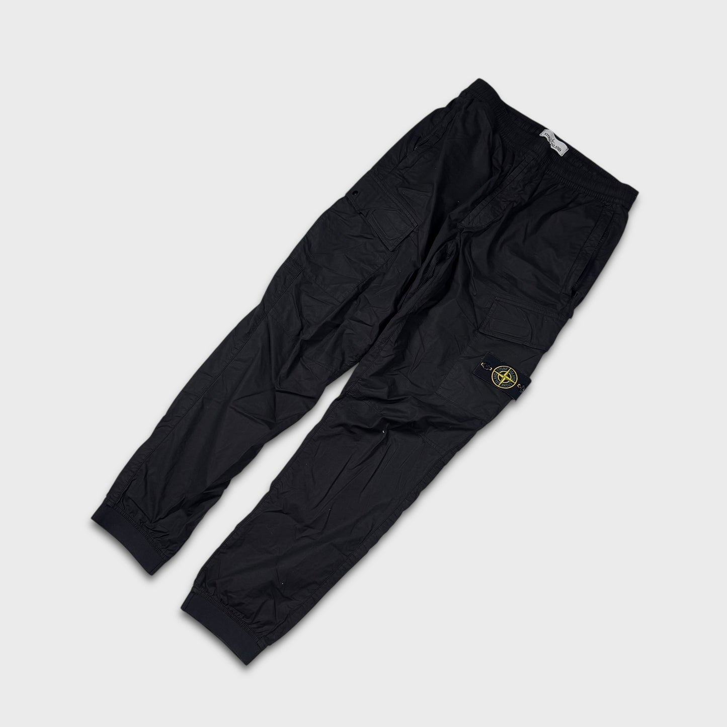 Stone Island Black Tela Cargo Pants W32