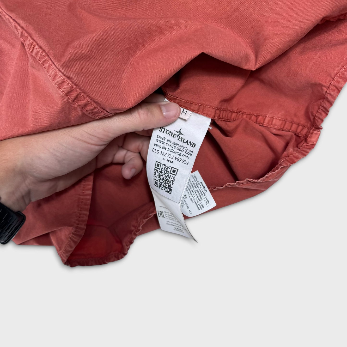Stone Island Rust Red Zip Overshirt M
