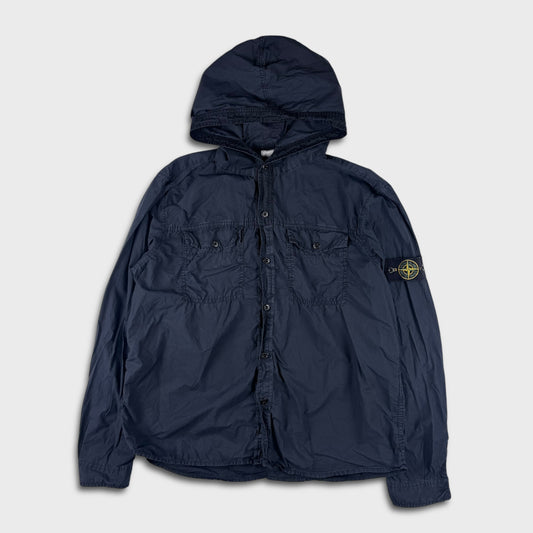 Stone Island Navy Tela Hooded Overshirt XL