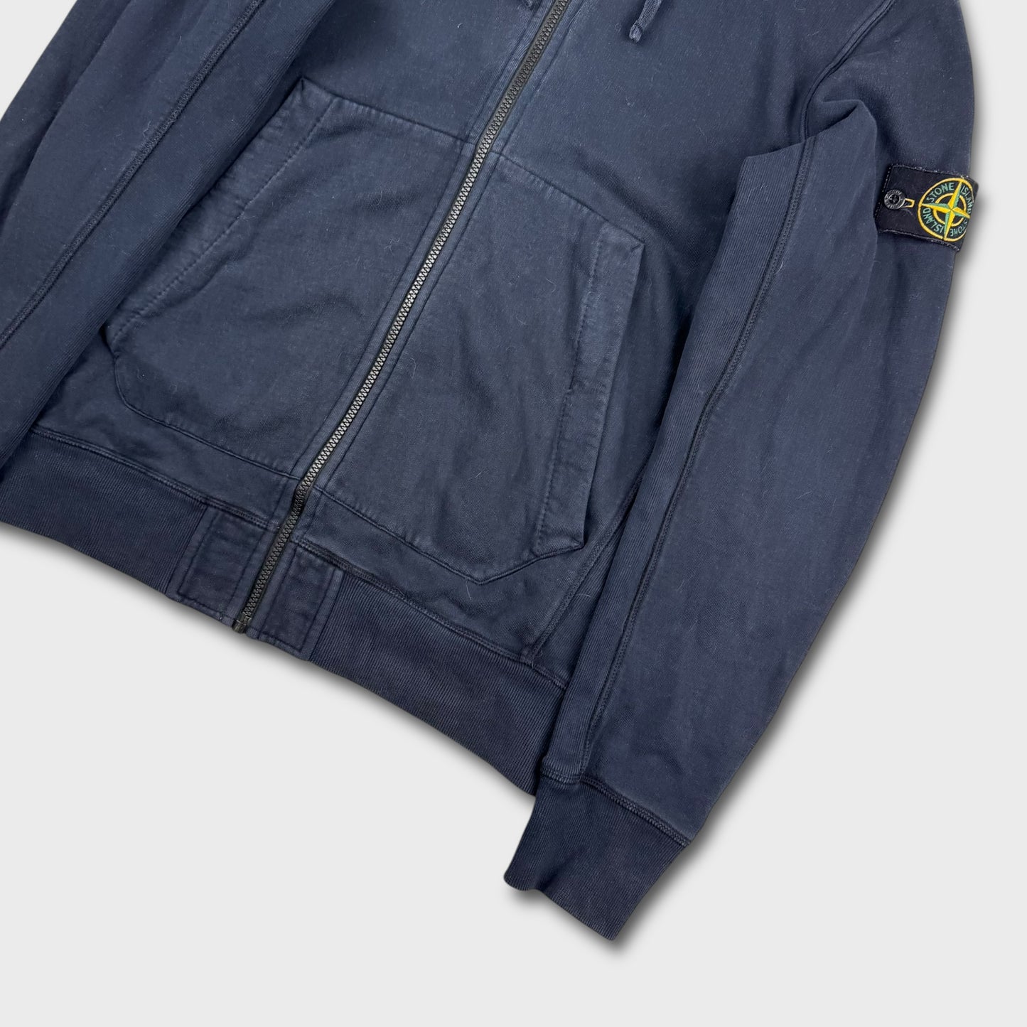 Stone Island Navy Full Zip Hoodie L