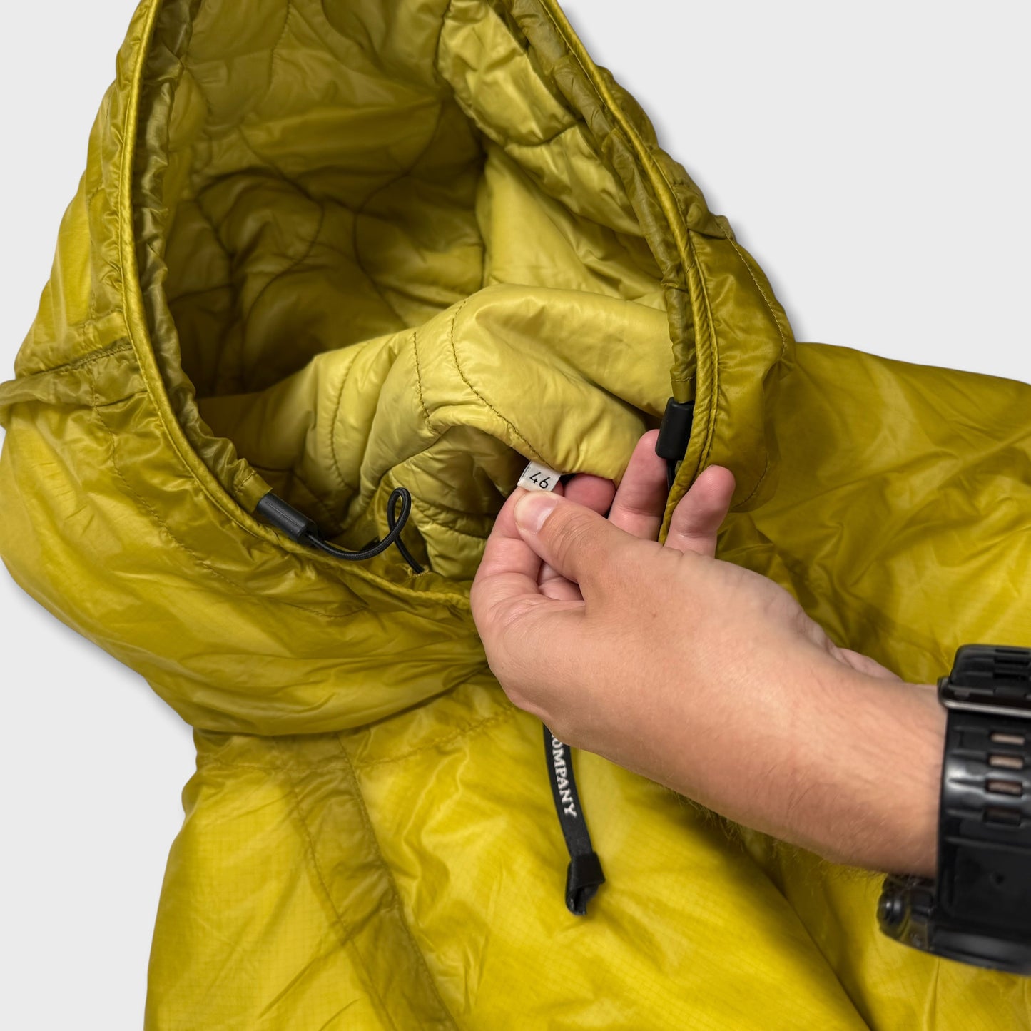 CP Company Yellow Outline Quilted Lens Jacket S