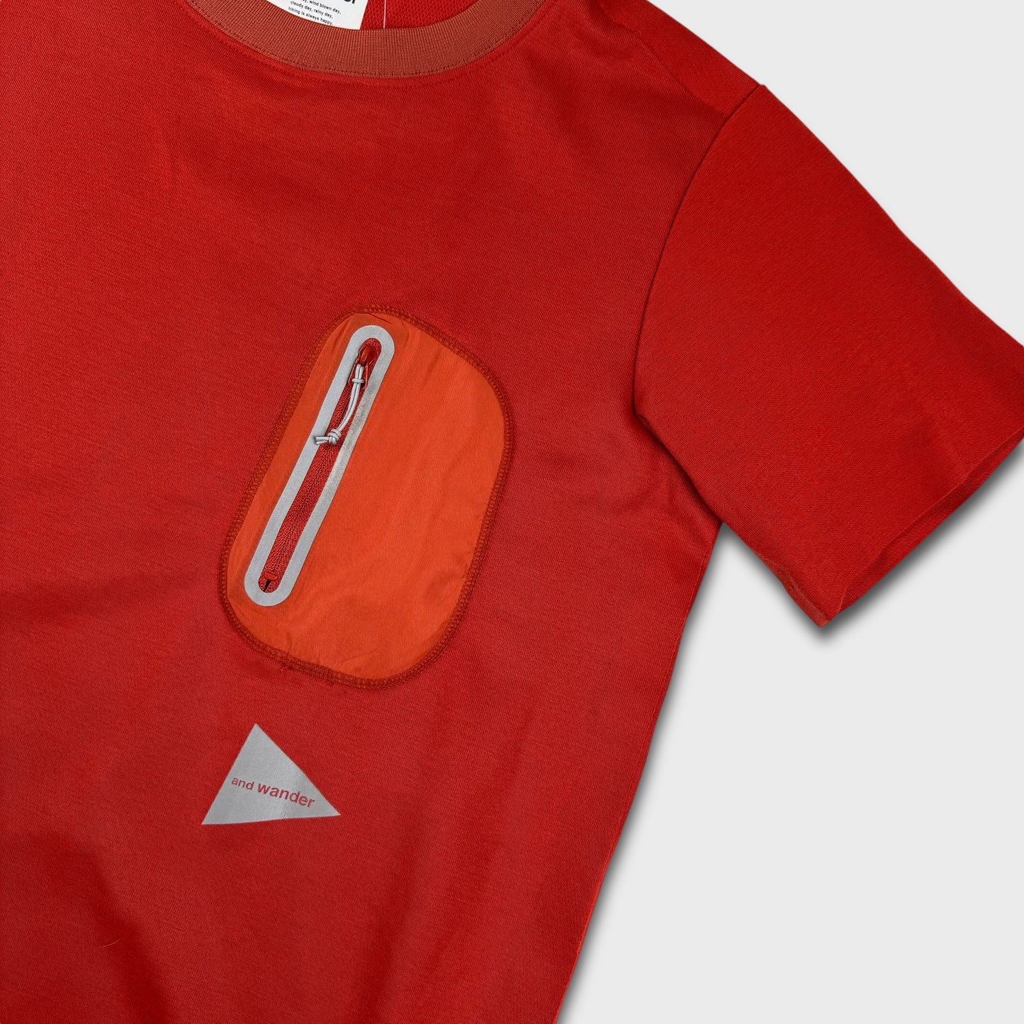 And Wander Red Reflective Hiking T-Shirt S