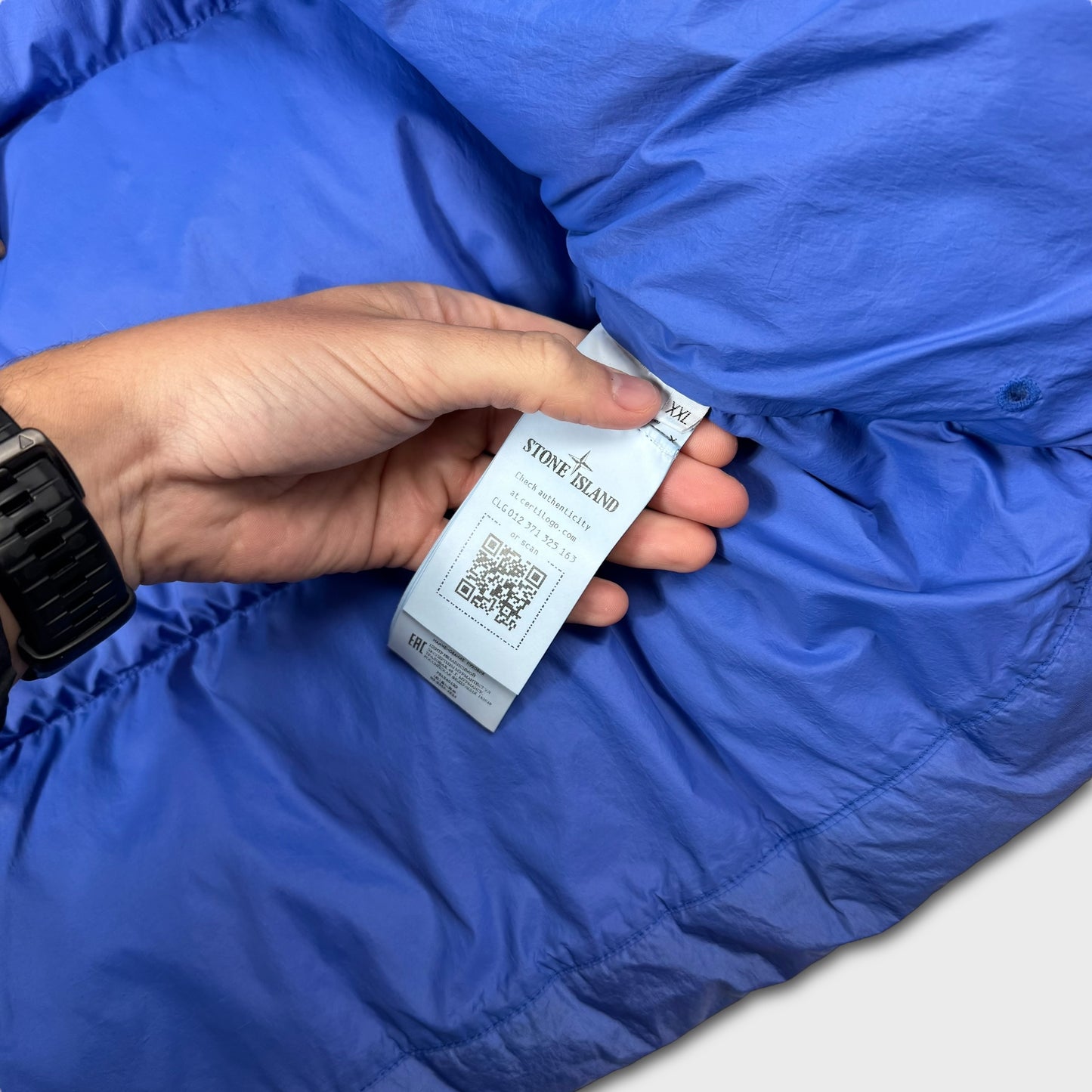 Stone Island Royal Blue Crinkle Reps NY Down Jacket XXL