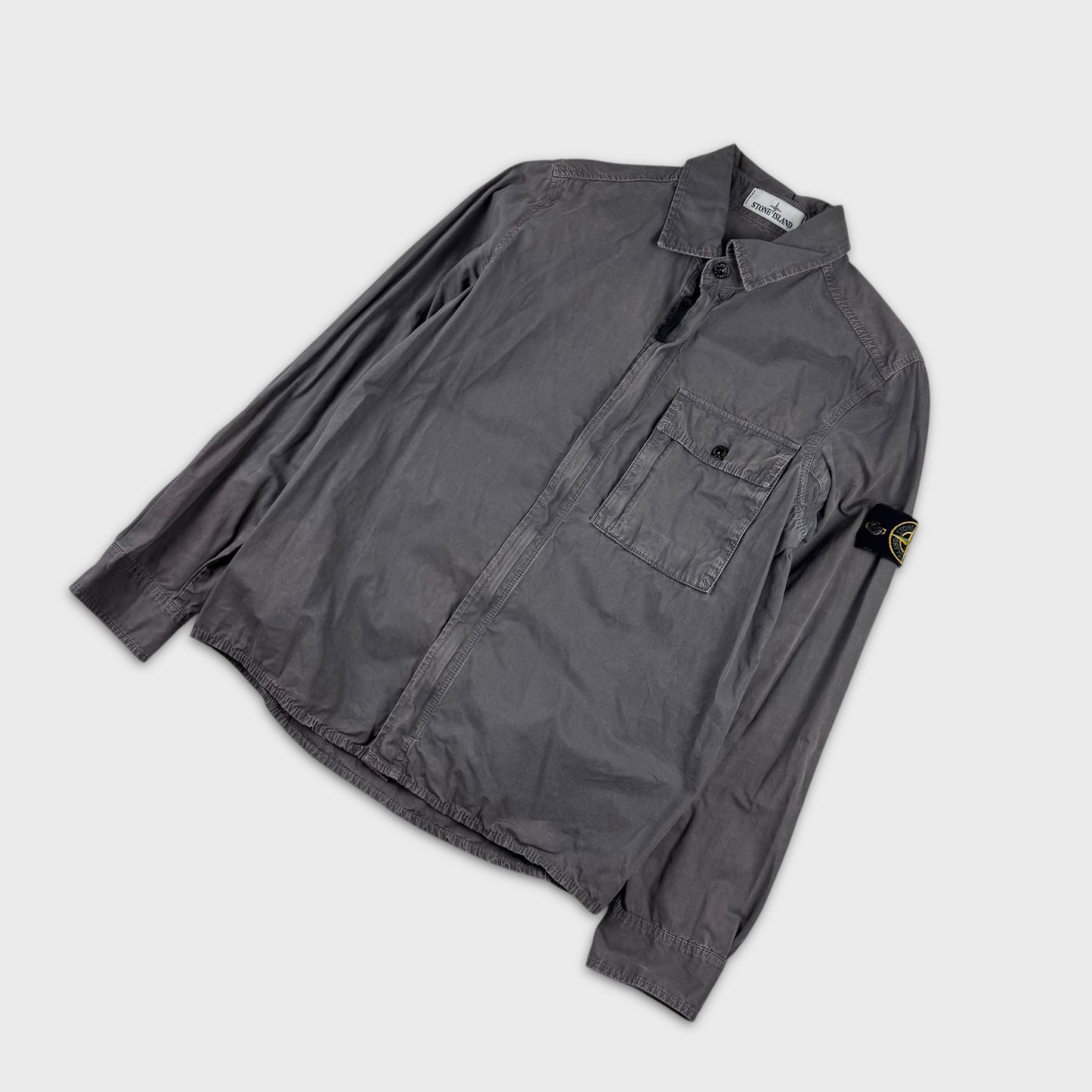 Stone Island Grey Full Zip Overshirt S