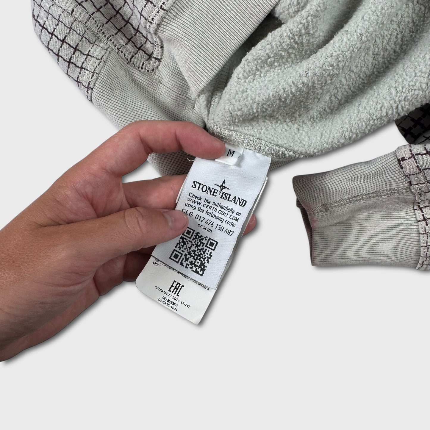Stone Island Grid Camo Crewneck Sweatshirt M