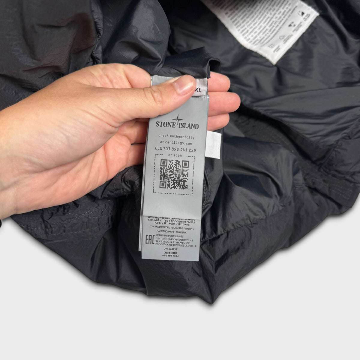 Stone Island Black Garment Dyed Crinkle Reps NY Down Puffer Jacket XL