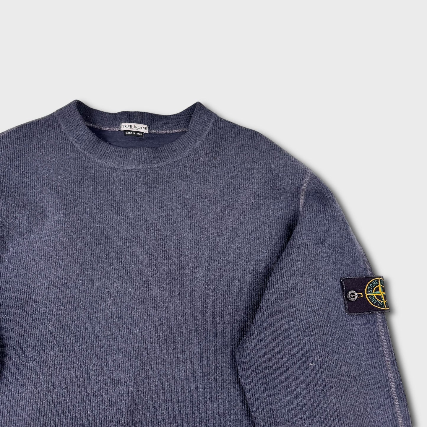 Stone Island 2000’s Ribbed Knit Crewneck XL