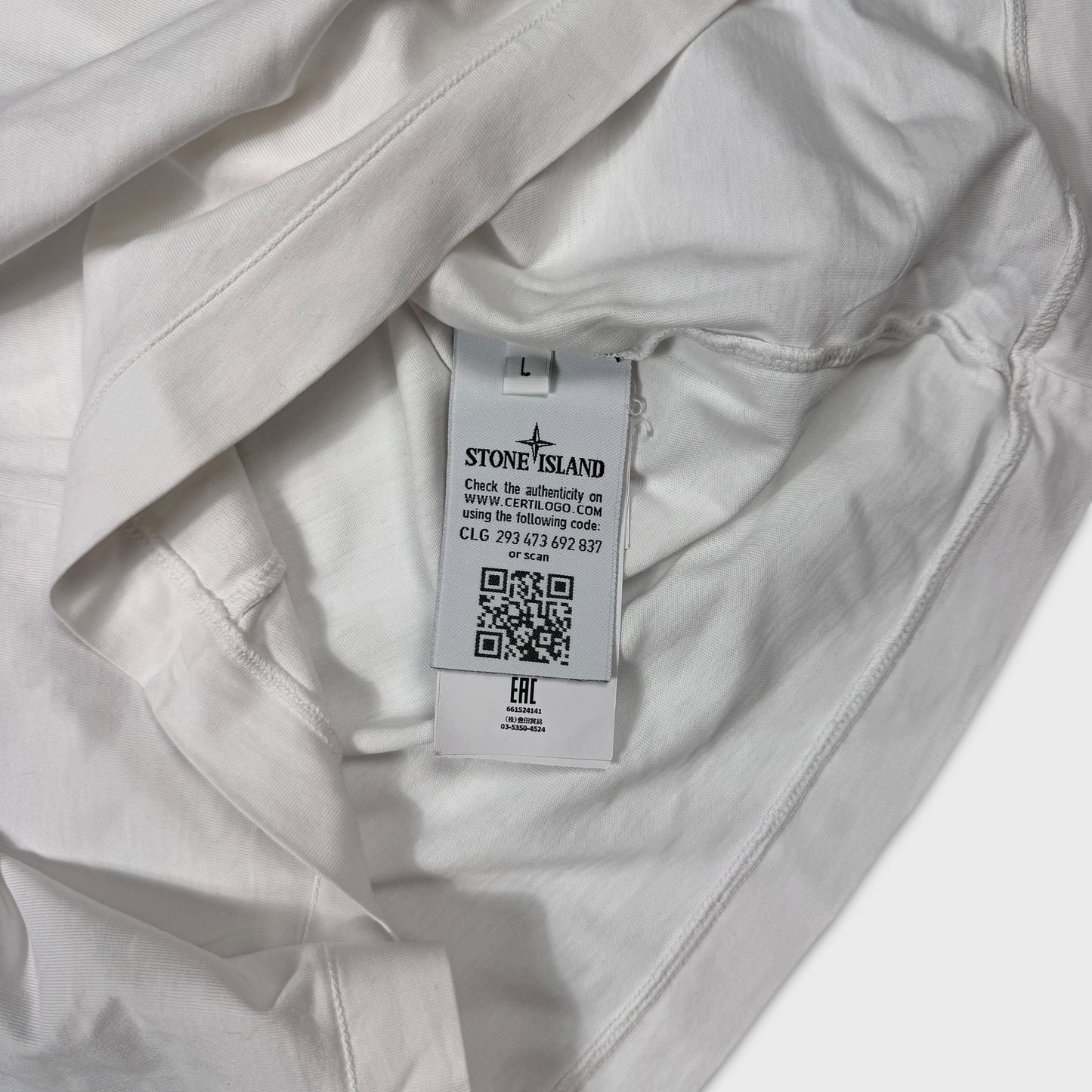 Stone Island White Compass T-Shirt L