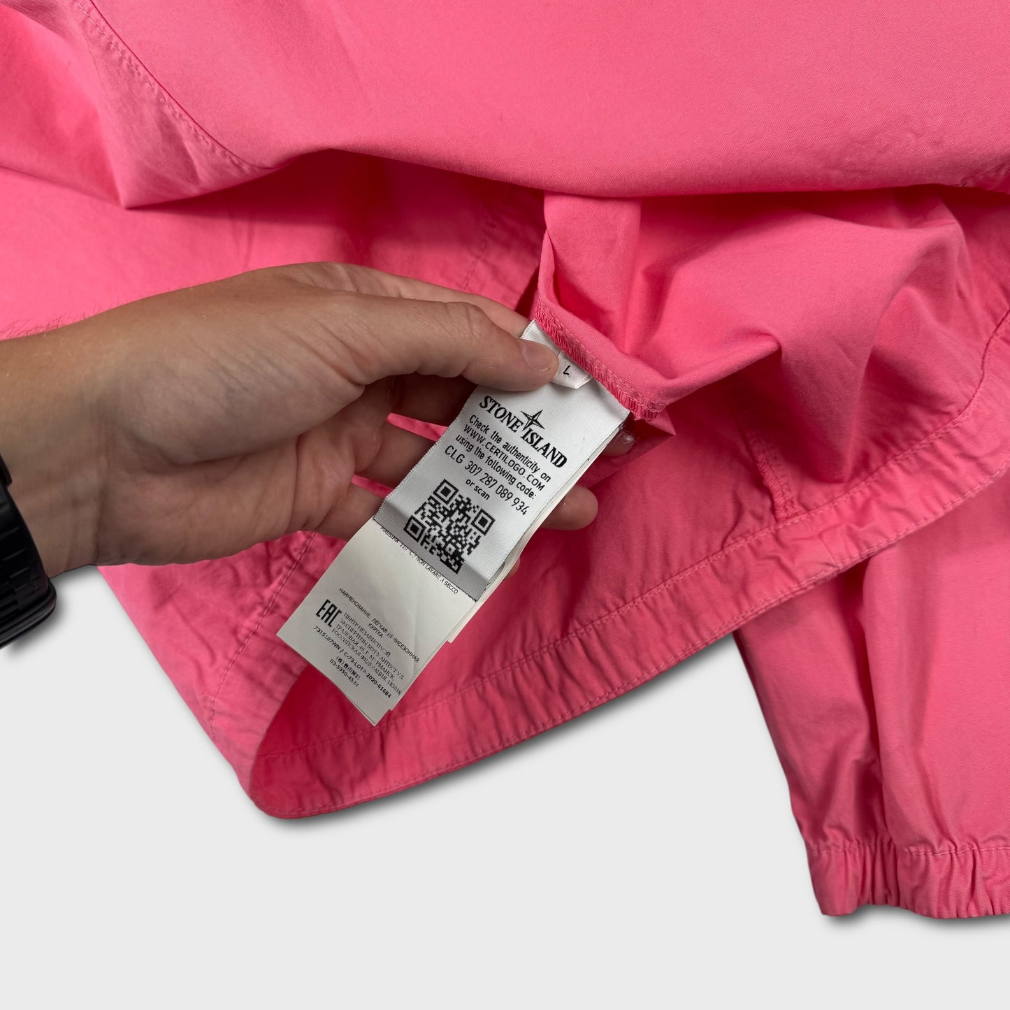 Stone Island Hot Pink Full Zip Overshirt L