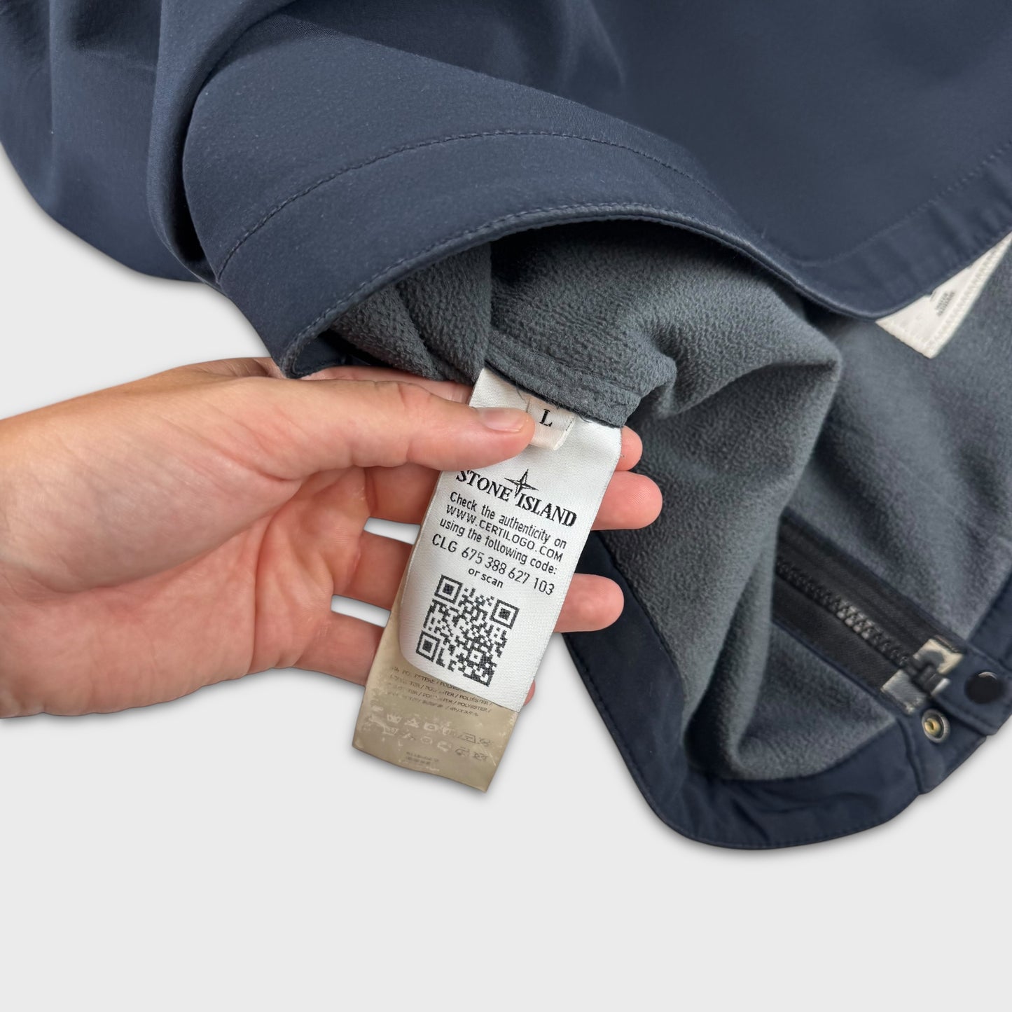 Stone Island Navy Soft Shell-R Jacket L