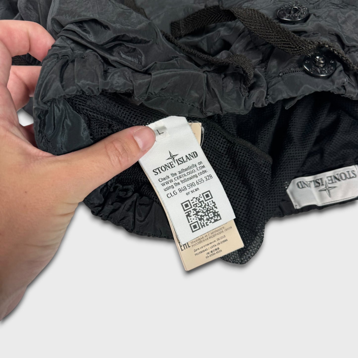 Stone Island Black Nylon Swim Shorts L