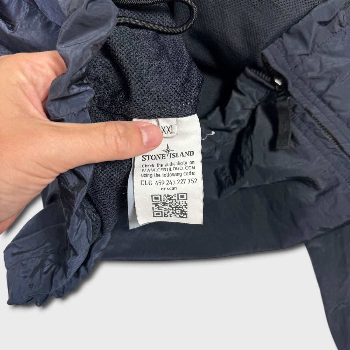 Stone Island Navy Nylon Metal Pullover Smock Jacket XXL