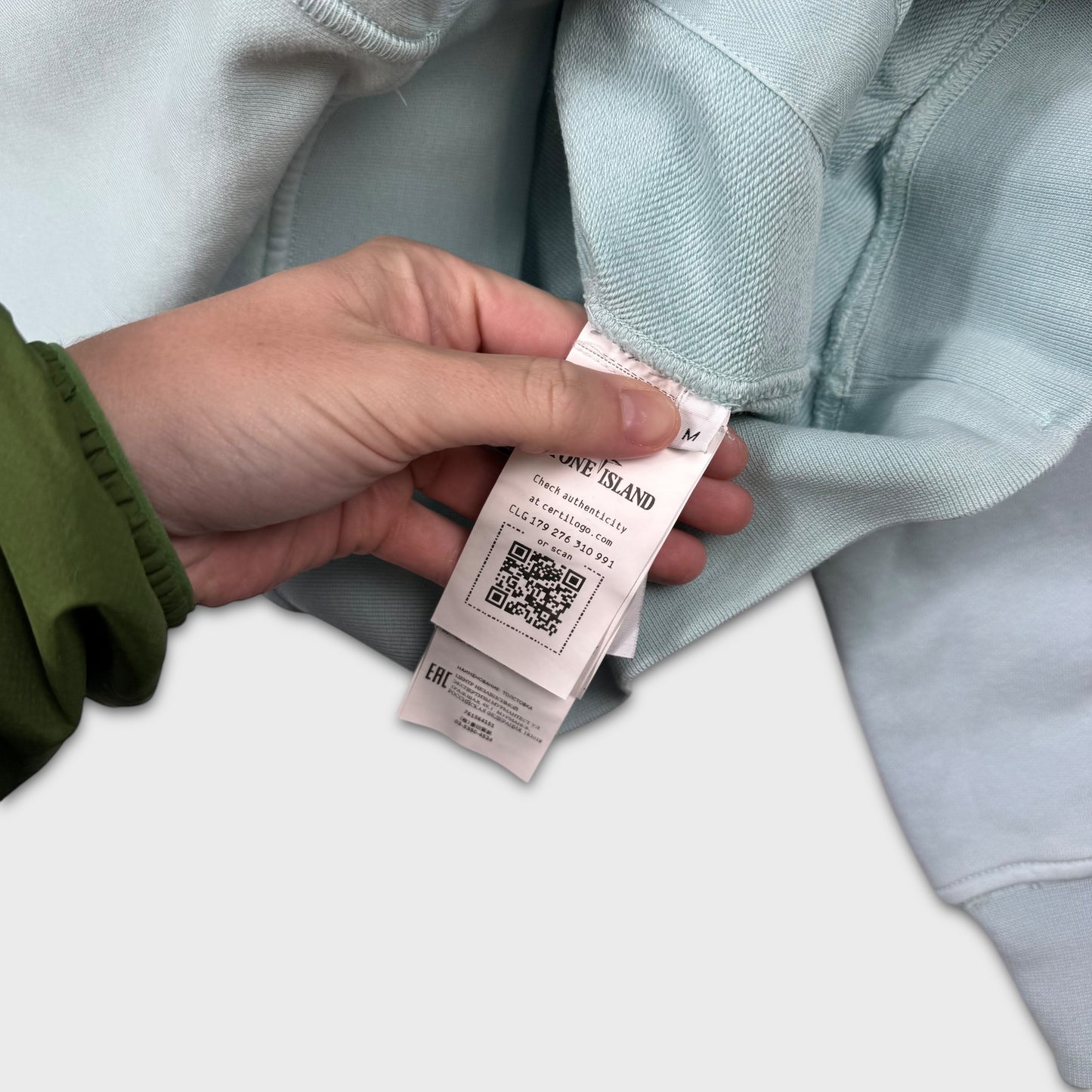 Stone Island Baby Blue Pullover Hoodie M