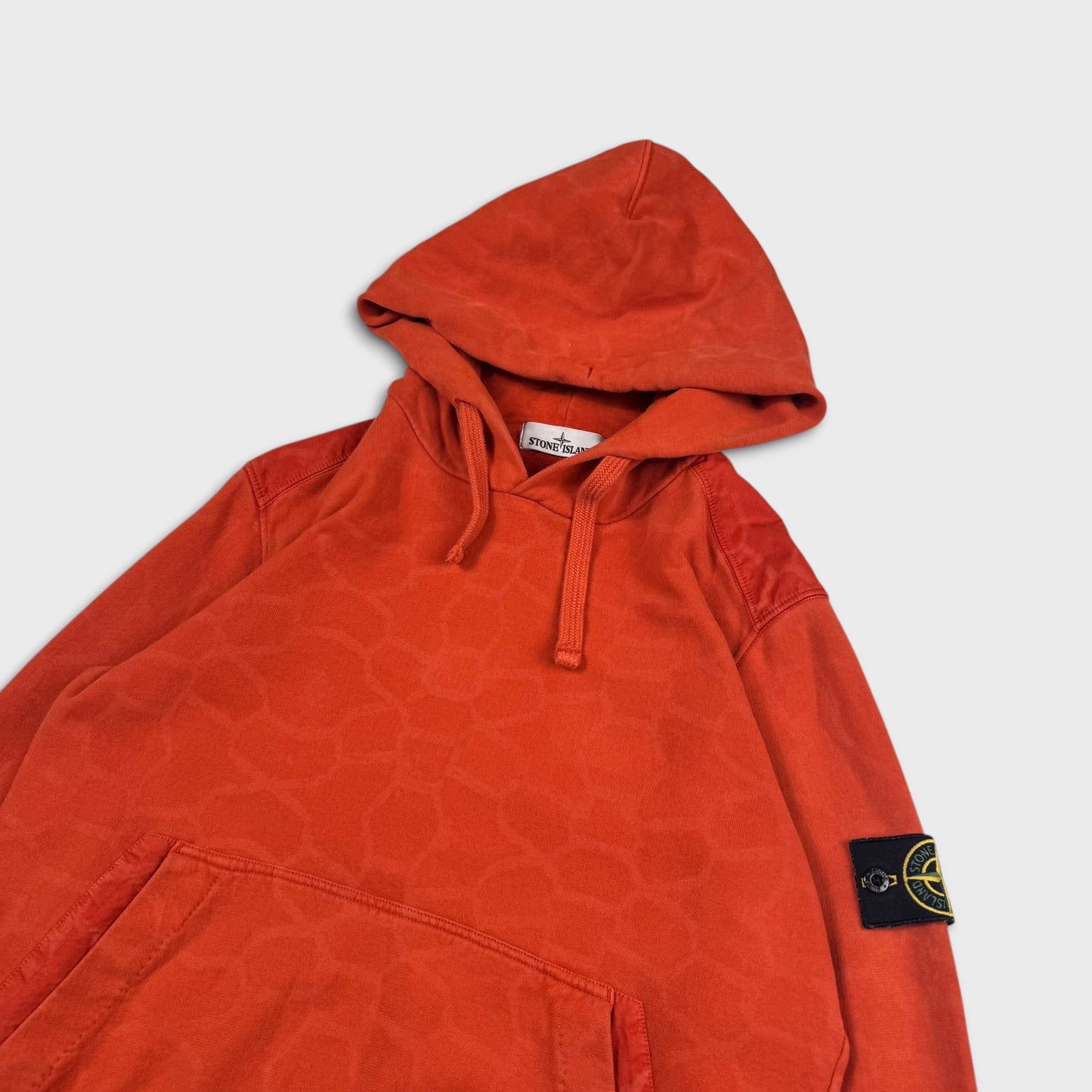 Stone Island Orange Camo Hoodie M