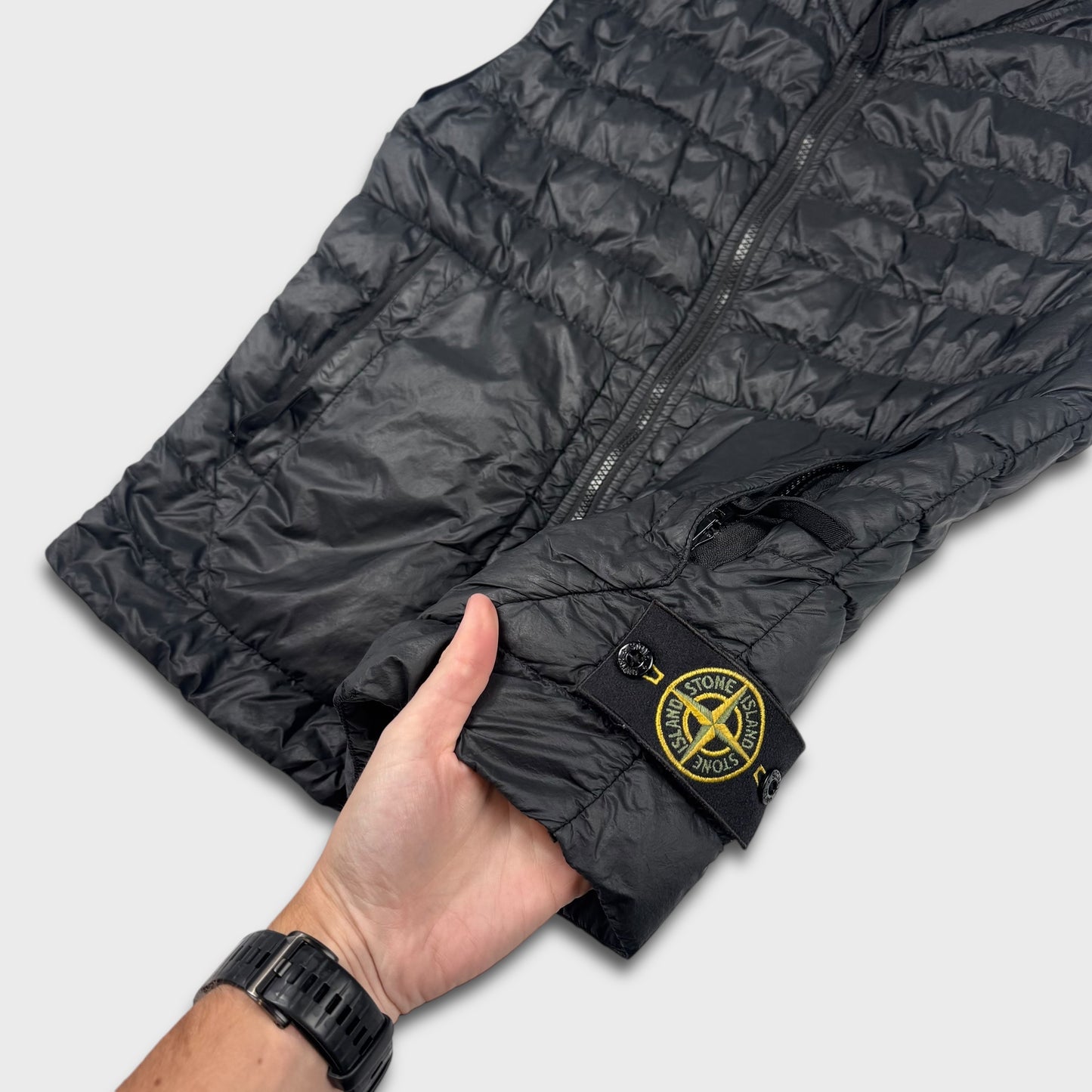 Stone Island Garment Dyed Black Micro Yarn Gilet M