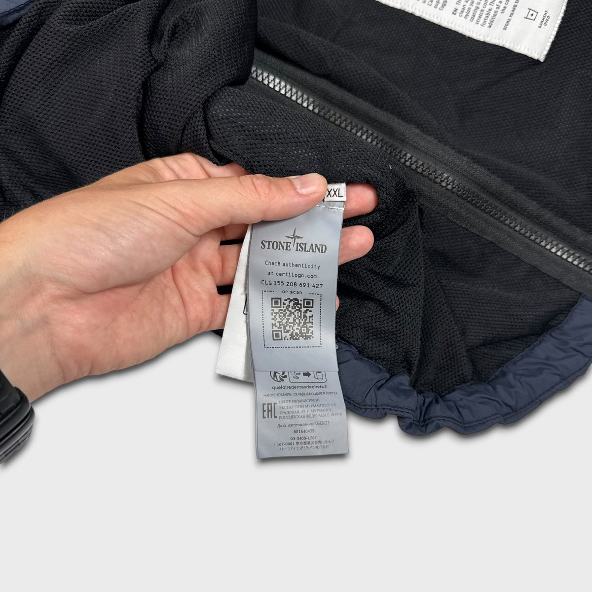 Stone Island Navy Skin Touch Nylon TC Jacket XXL