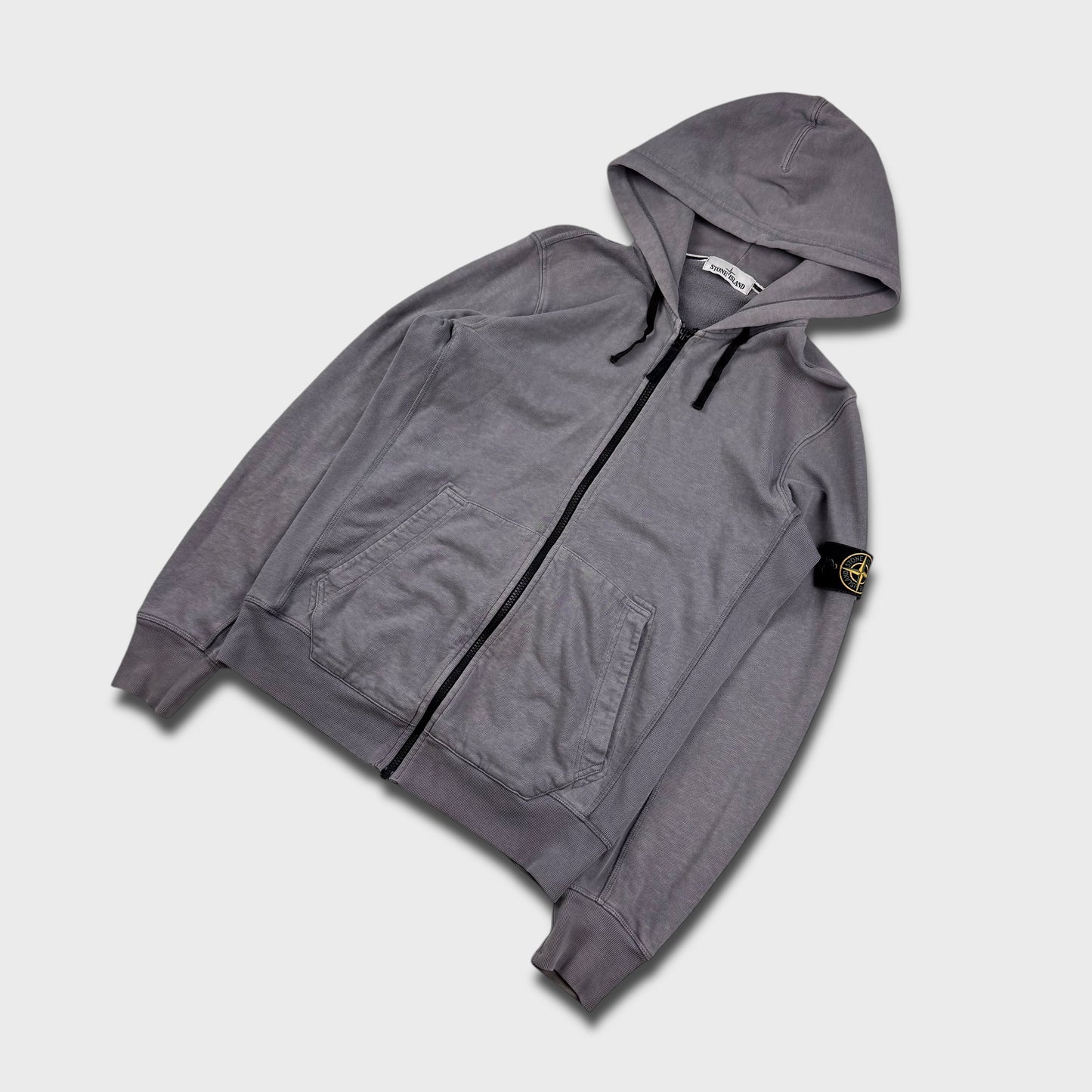 Stone Island Charcoal Grey Zip Hoodie L