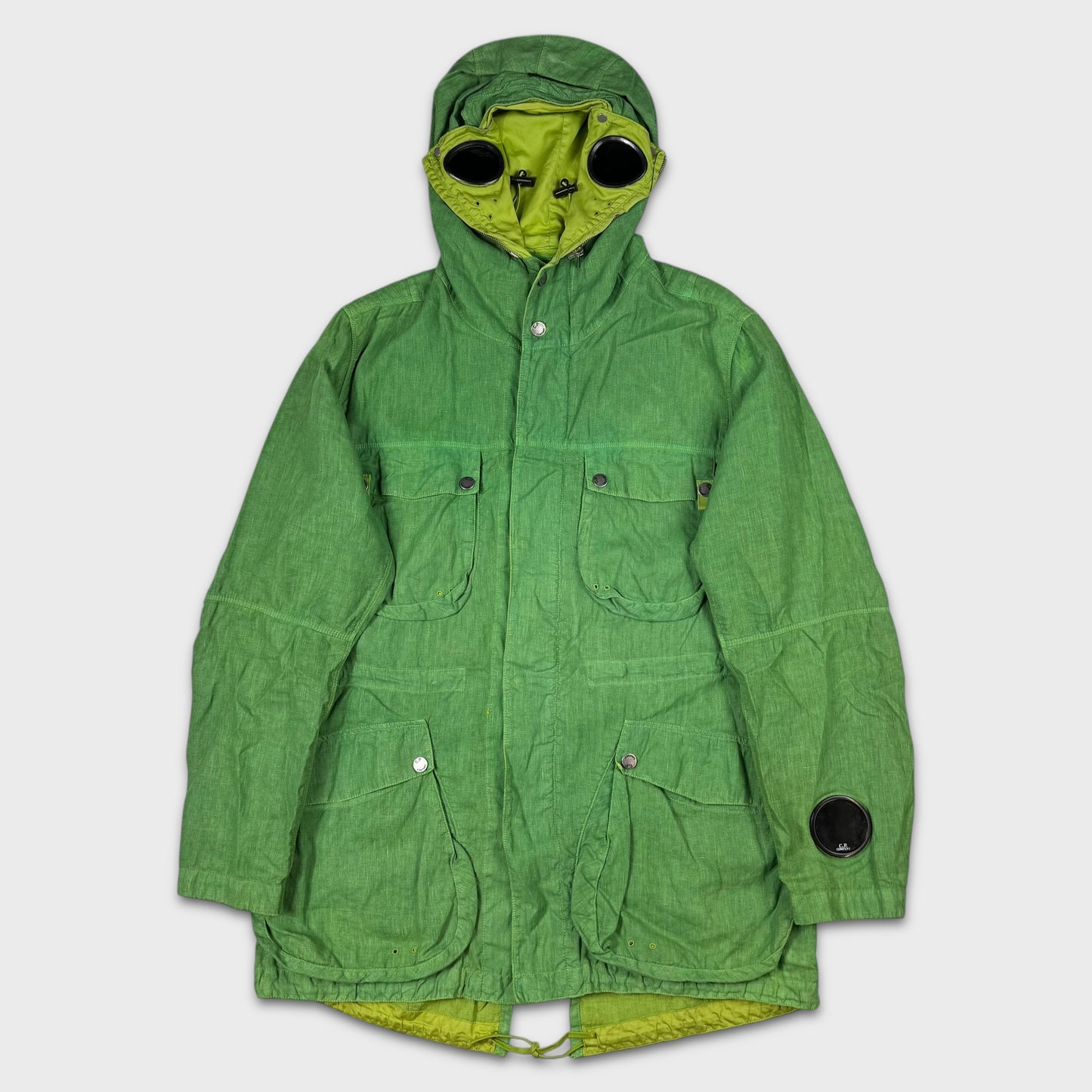 CP Company Green Lino Flax Explorer Goggle Watchviewer Jacket XL