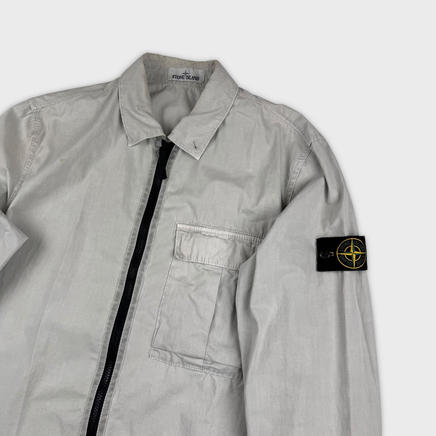 Stone Island Grey Full Zip Overshirt XL