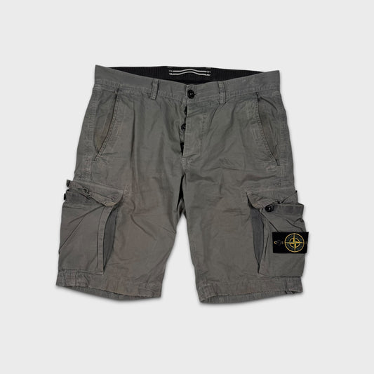 Stone Island Washed Grey Cargo Shorts W32