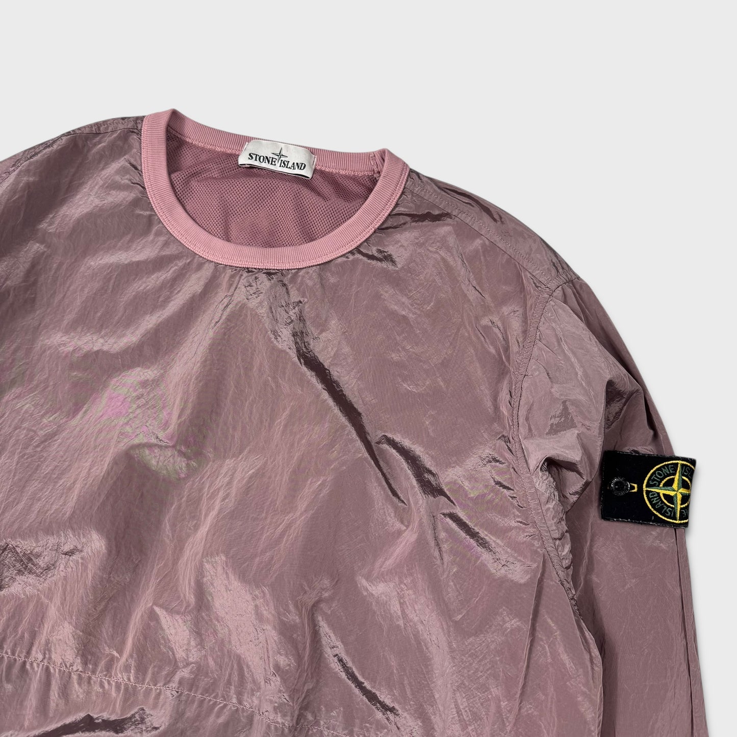 Stone Island Pink Nylon Metal Crewneck L