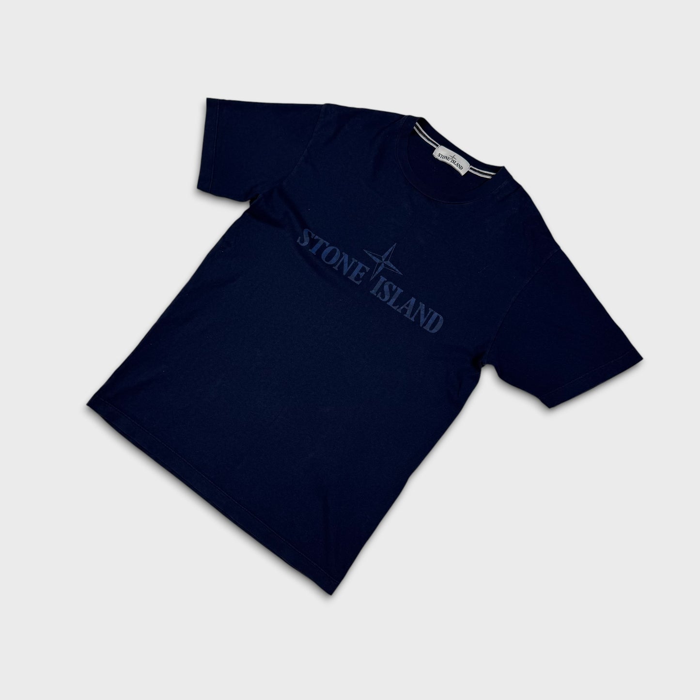 Stone Island Navy Spellout T-Shirt S