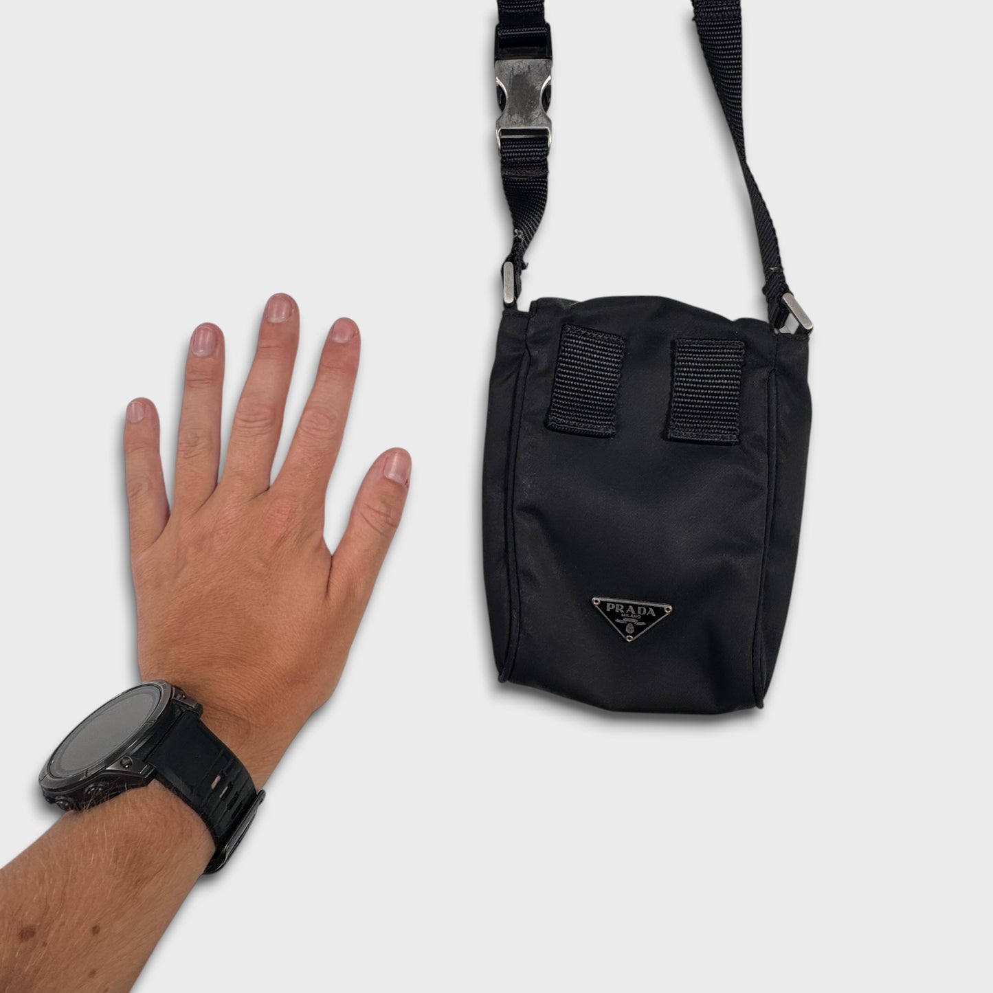 Prada Milano Mini Pouch Nylon Side Bag OS