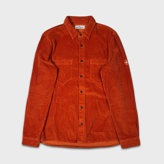 Stone Island Orange Corduroy Overshirt L