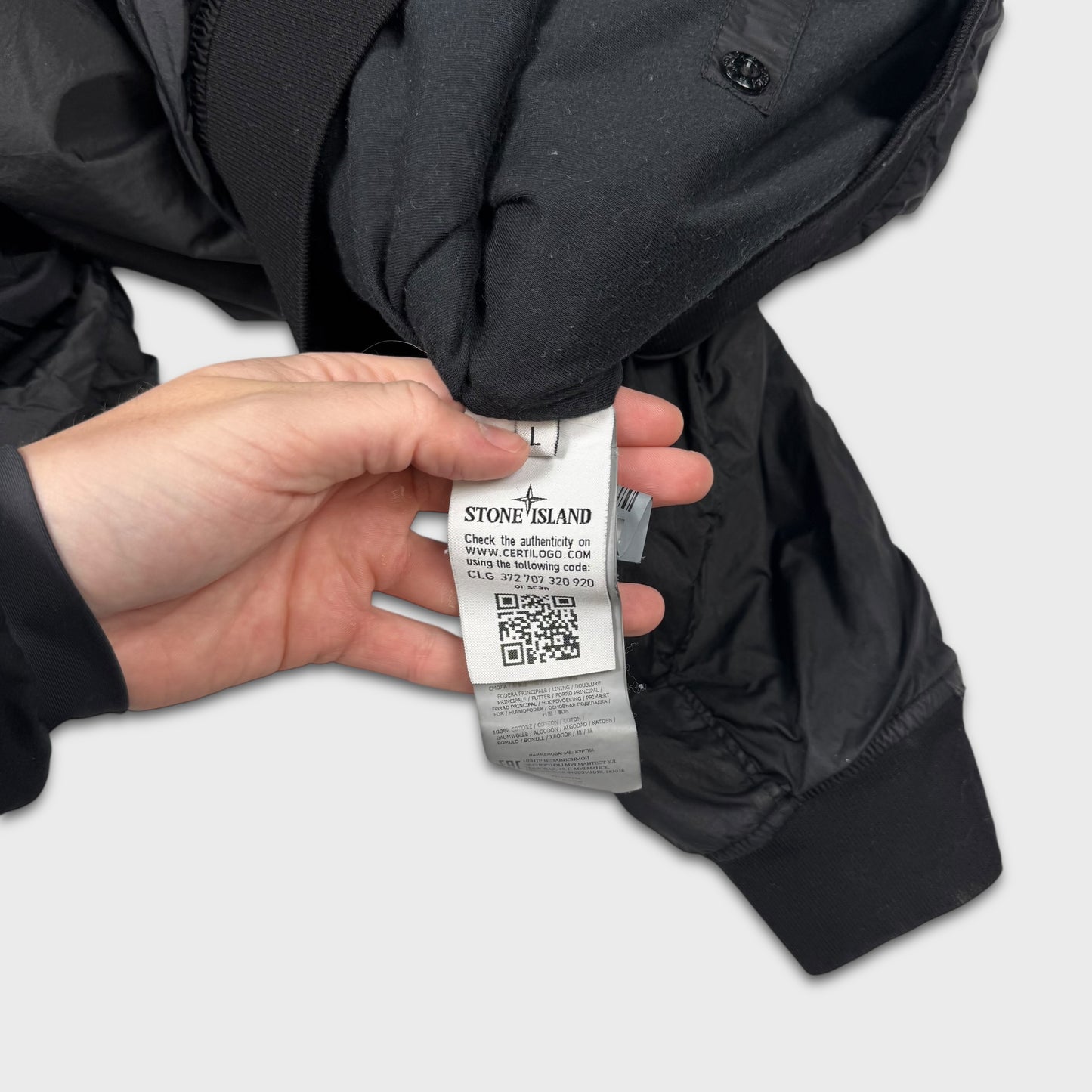 Stone Island Black Crinkle Reps NY Jacket L