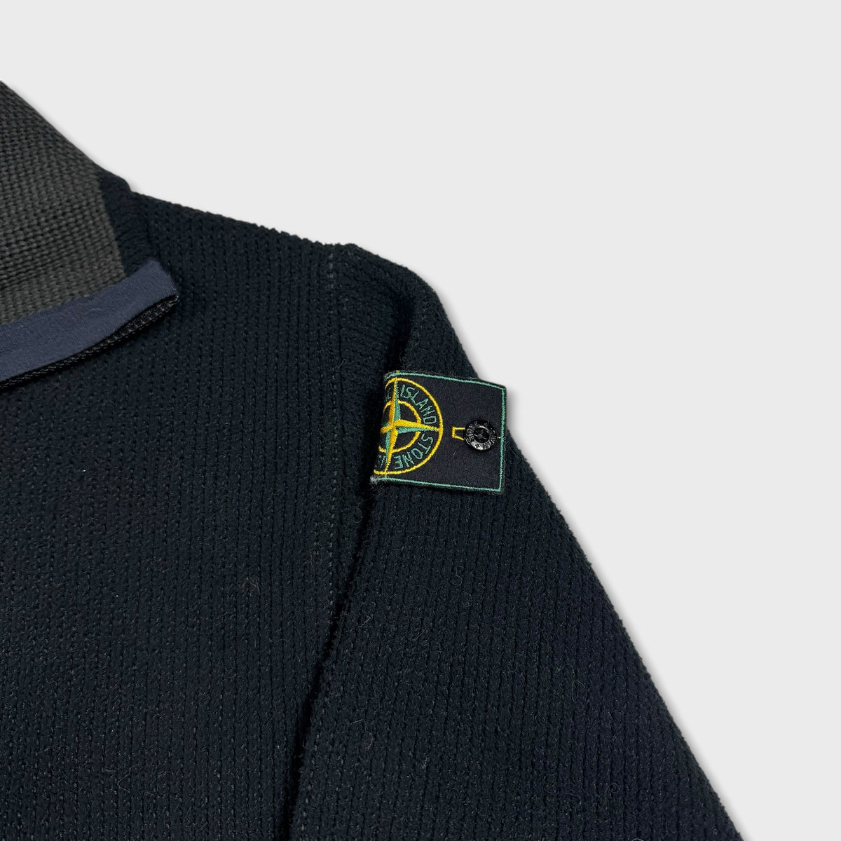 Stone Island Chunky 1998 Green Edge Knit DEADSTOCK L