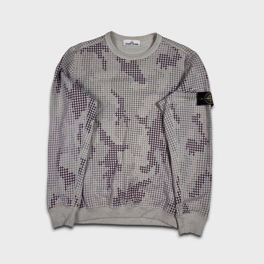Stone Island Grid Camo Crewneck M