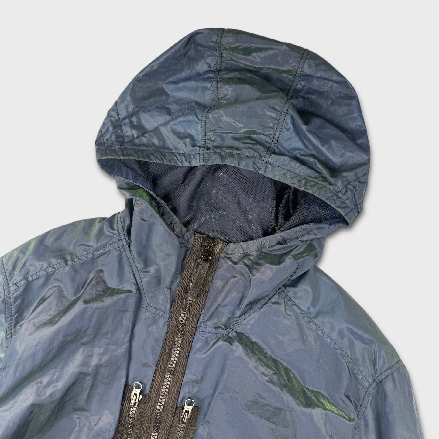 Stone Island Blue / Green Nylon Metal Weft Jacket XXL