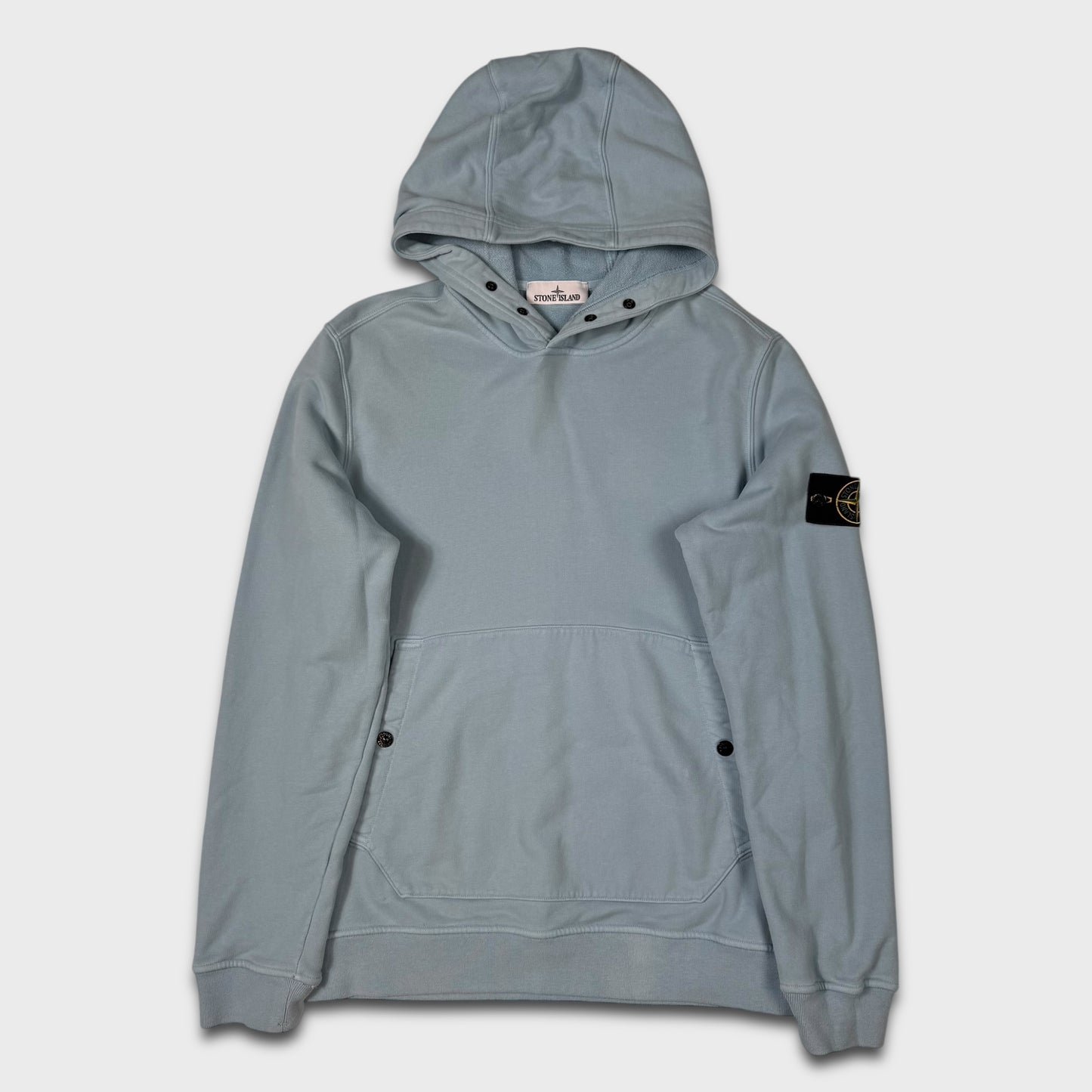 Stone Island Baby Blue Pullover Hoodie L