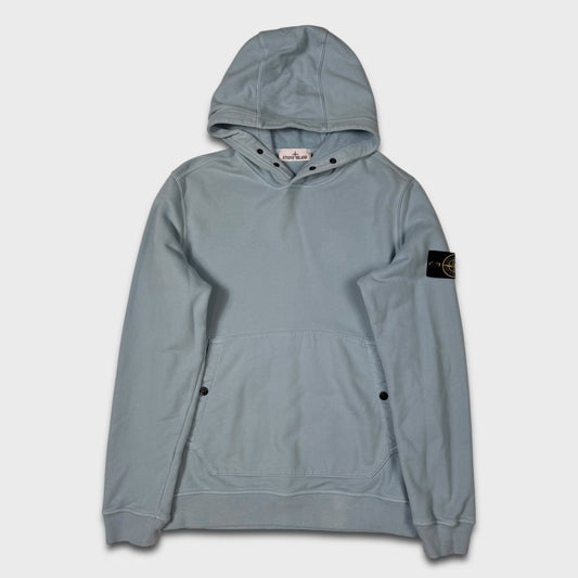Stone Island Baby Blue Pullover Hoodie L