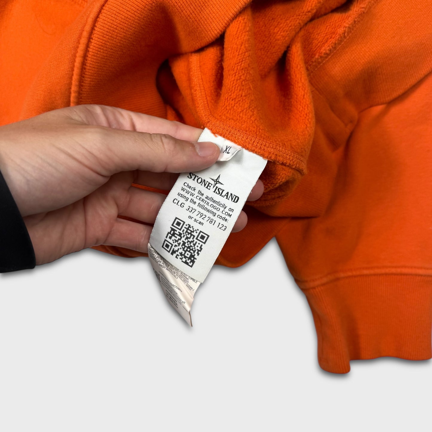 Stone Island Orange Spellout Crewneck XL