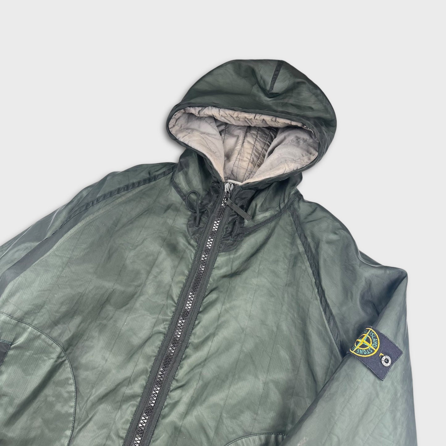 Stone Island 2001 Green / Grey Monofilament Mesh Jacket XXL