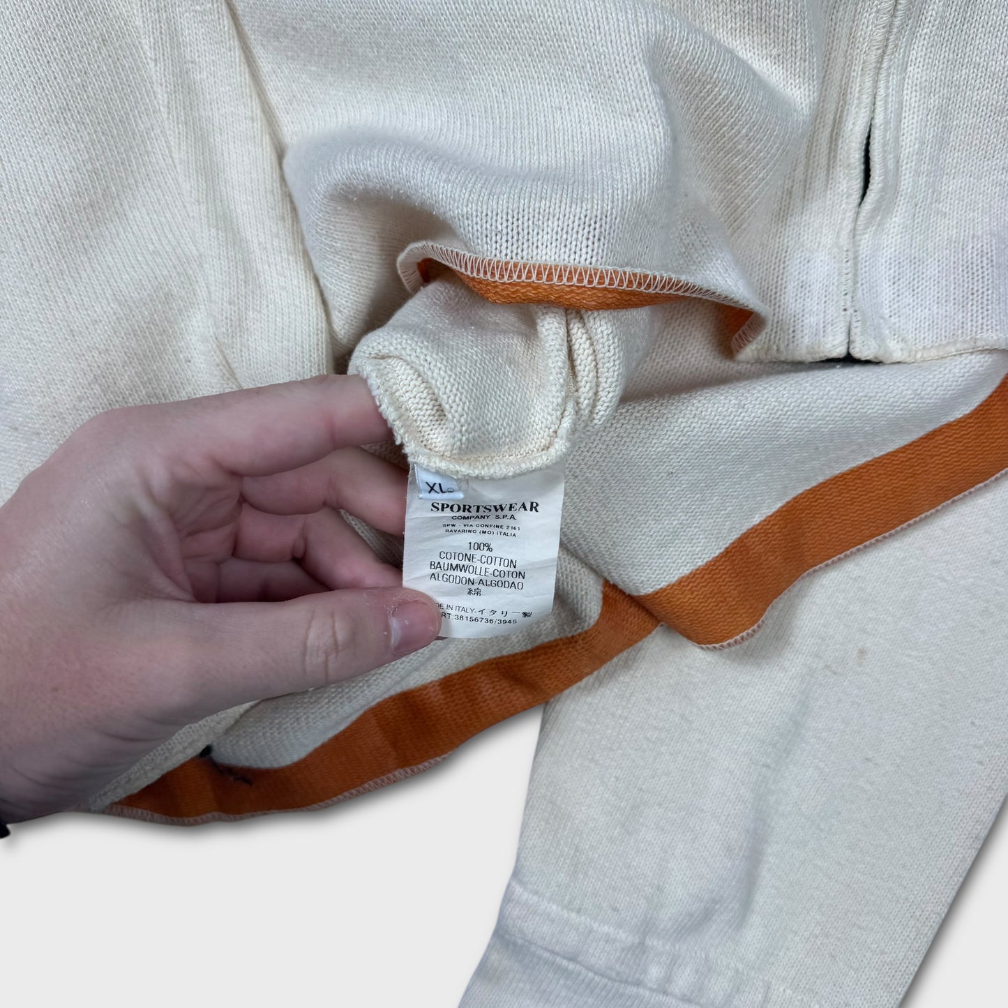 Stone Island Vintage Cream Zip Up Knit XL