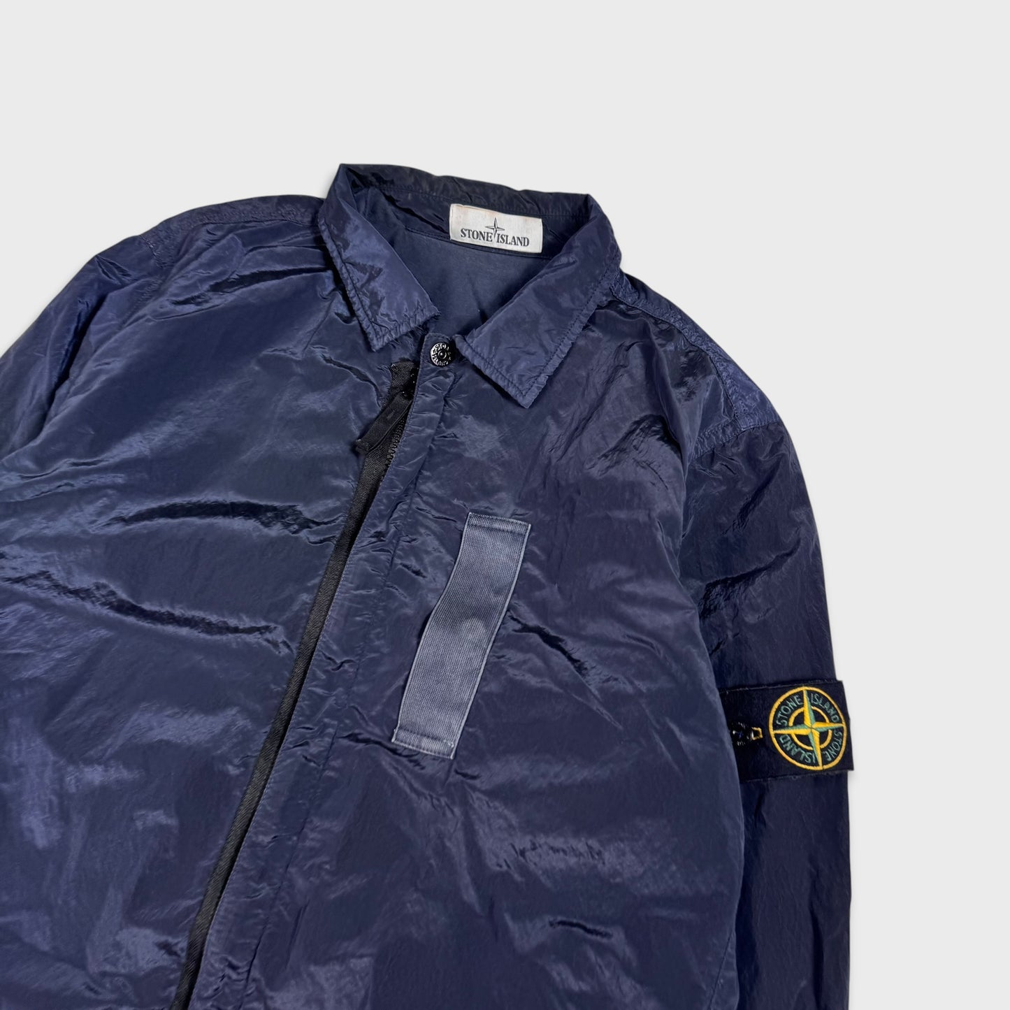 Stone Island Navy Nylon Metal Lined Overshirt M