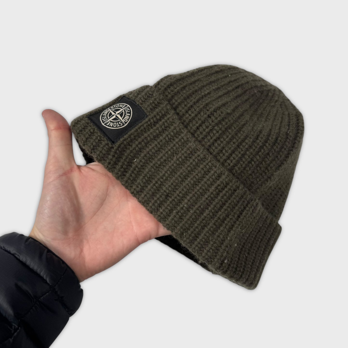 Stone Island Olive Wool Beanie L/XL