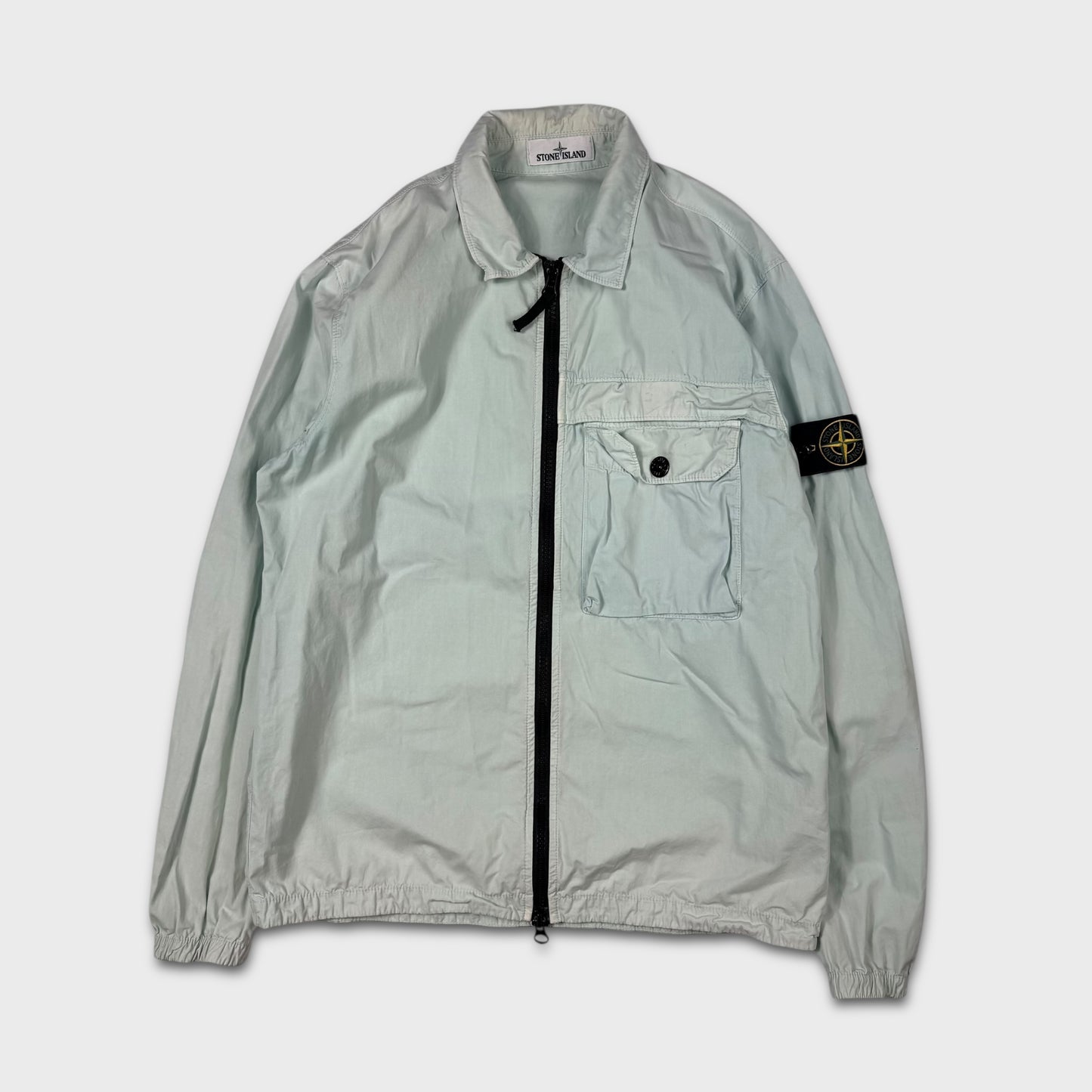 Stone Island Mint Green Full Zip Overshirt L