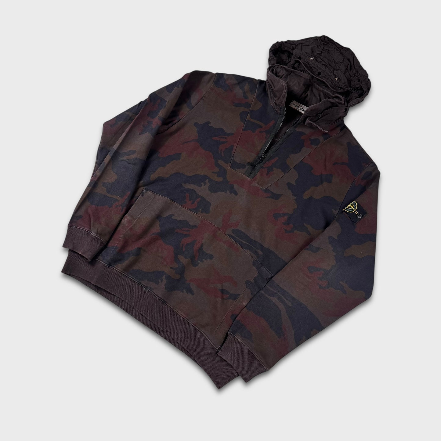 Stone Island ‘Archive’ Camouflage Quarter Zip Hoodie 3XL