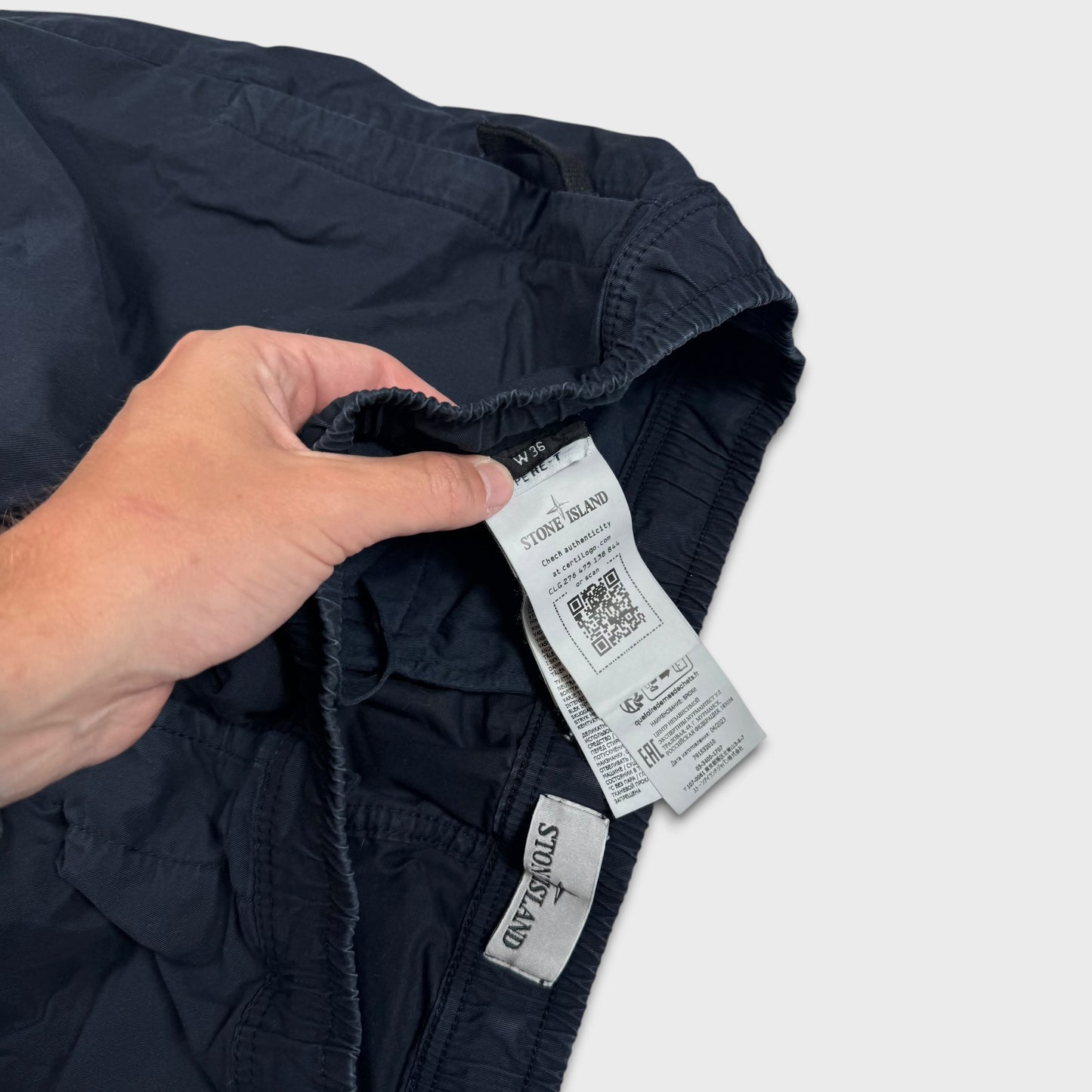 Stone Island Navy Tela Cargo Pants W36