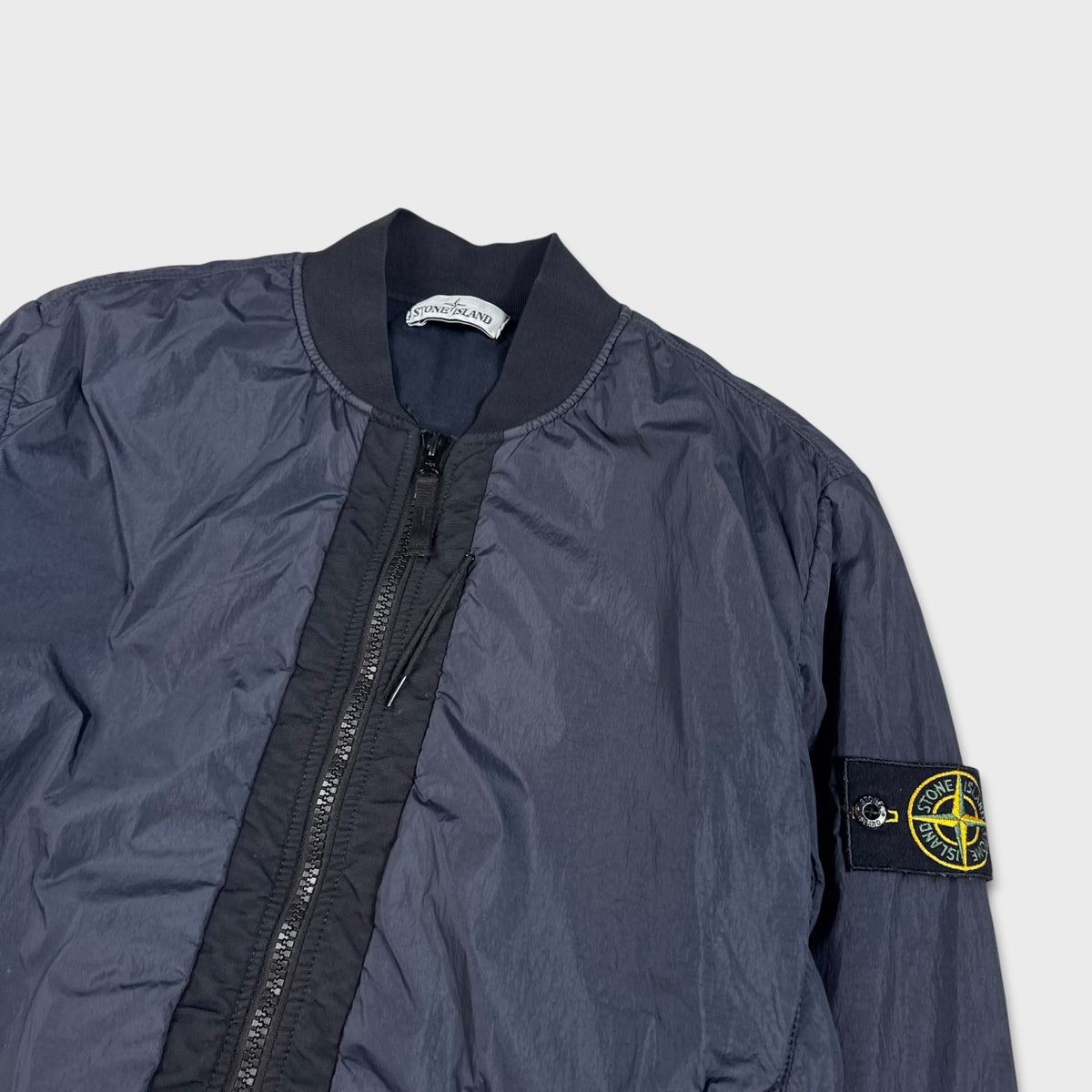 Stone Island Navy Garment Dyed Crinkle Reps NY Bomber Jacket M