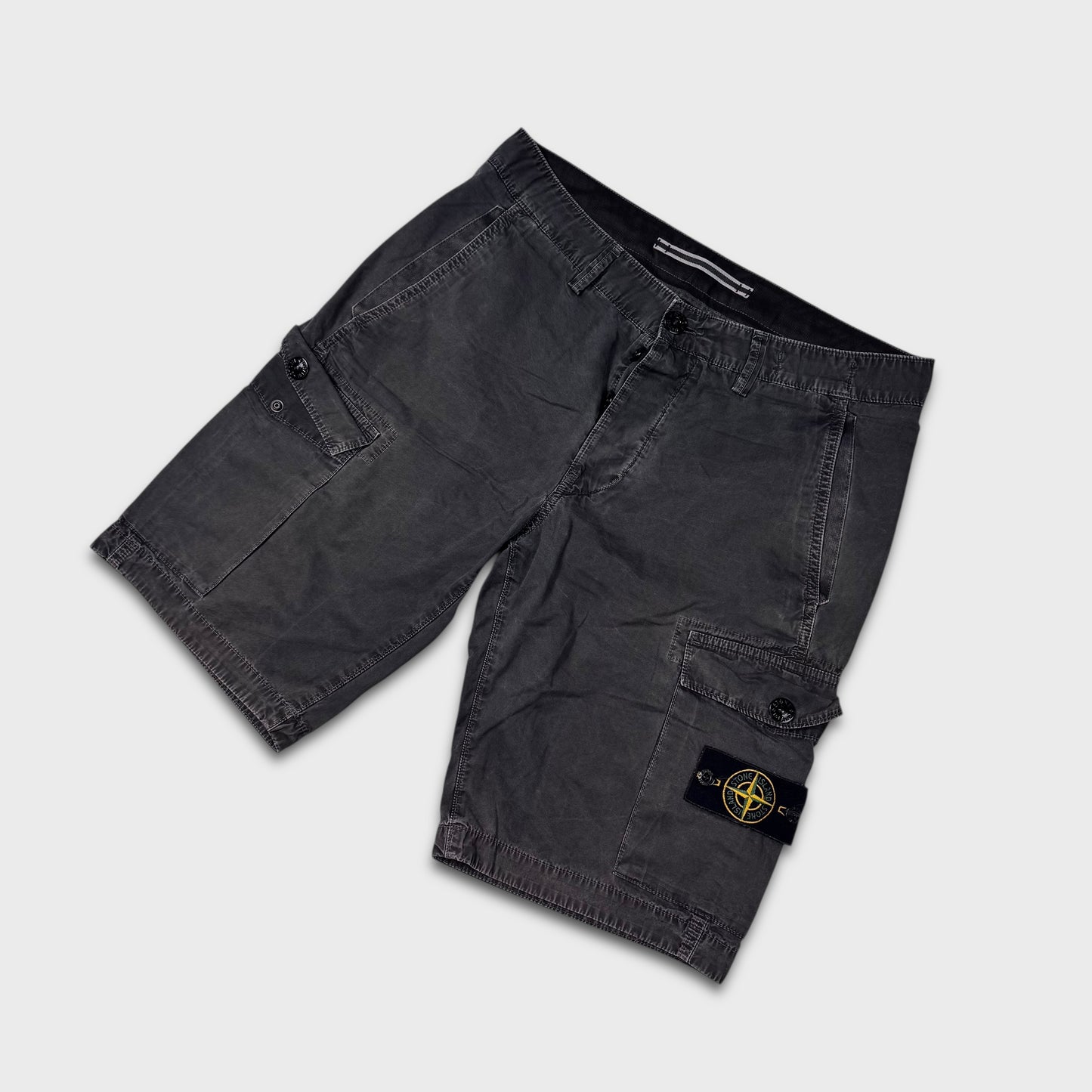 Stone Island Charcoal Cargo Shorts W32
