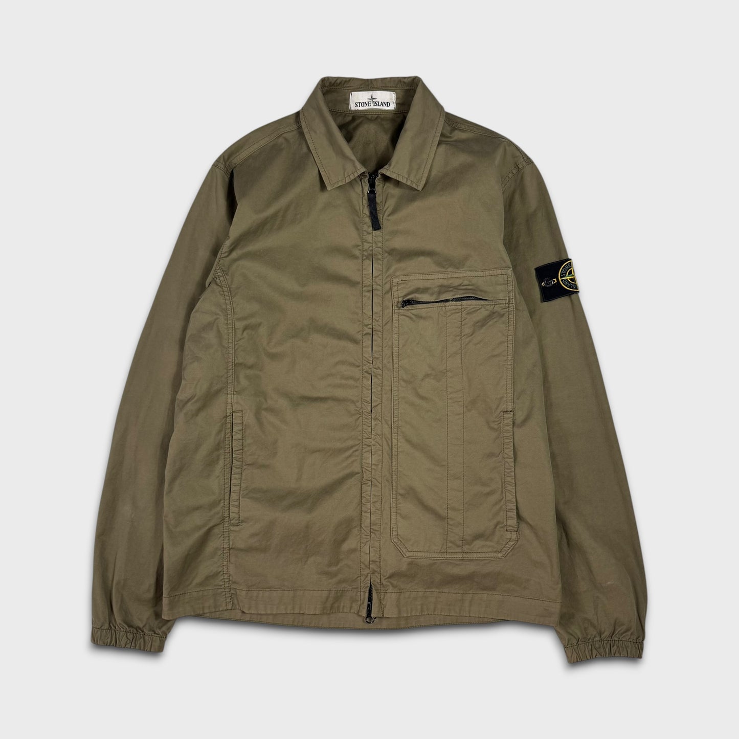 Stone Island Olive Full Zip Overshirt M