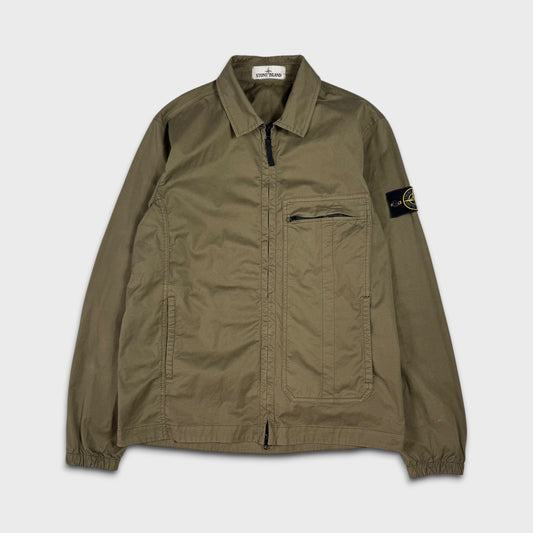Stone Island Olive Full Zip Overshirt M