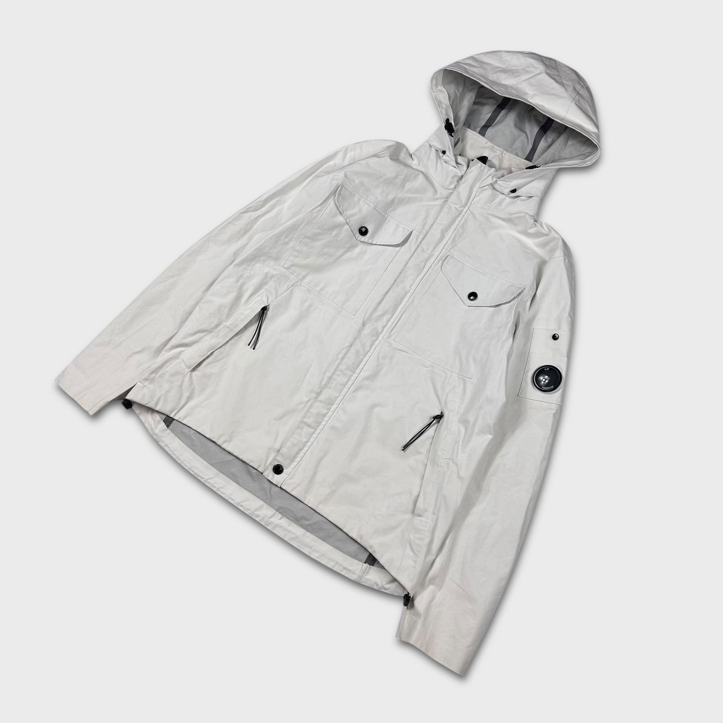 CP Company White T-Mack Rain Jacket L
